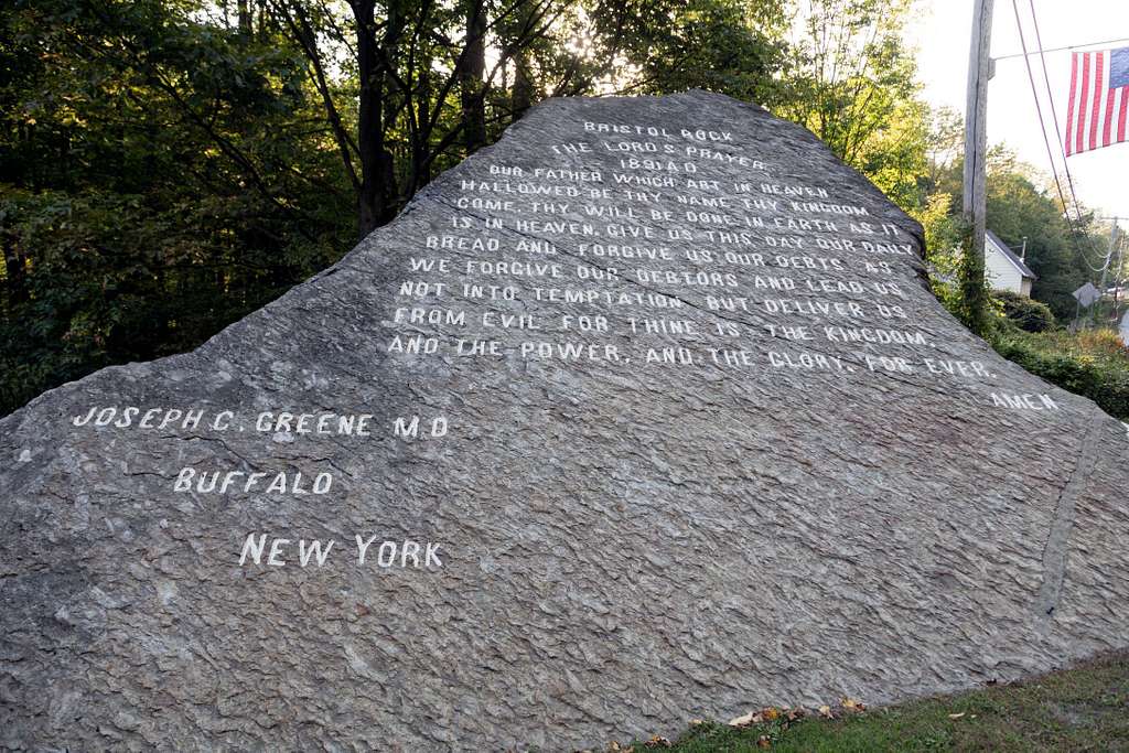 The Lords Prayer Rock in Bristol, Vermont