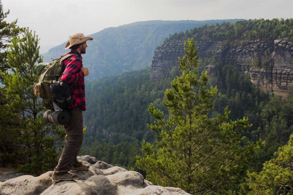 Appalachian Trail Adventure in - Vtzy Young Male Hiker Stand On The Cliff In Mountains With 7663330 998x665 